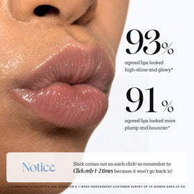 Nature Republic applied on lips with crystal sparkle boosting visible volume