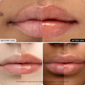 Nature Republic applied on lips showing glossy natural nude enhancement