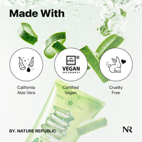 Nature Republic gel applied on hand demonstrating fast-absorbing finish