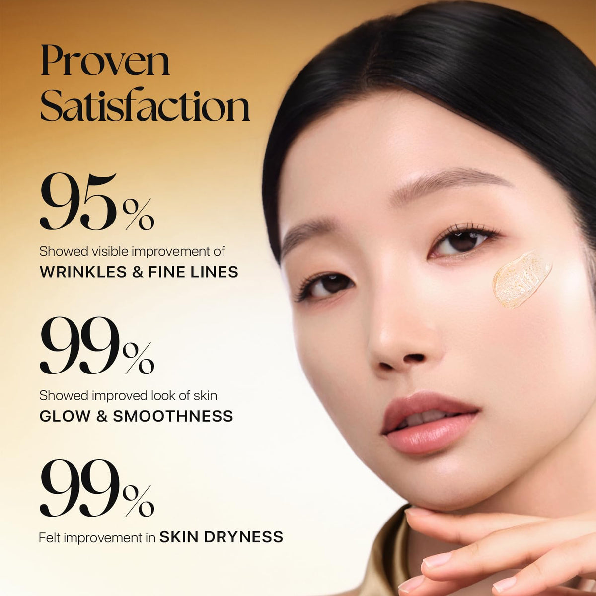 Nature Republic applying cream to cheek for hydration and smoothing