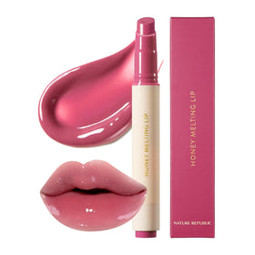 Nature Republic front packaging showing the honey-melting lip finish and shade