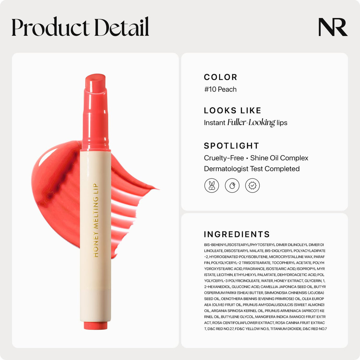 Nature Republic honey extract visual emphasizing nourishing, moisturizing ingredients