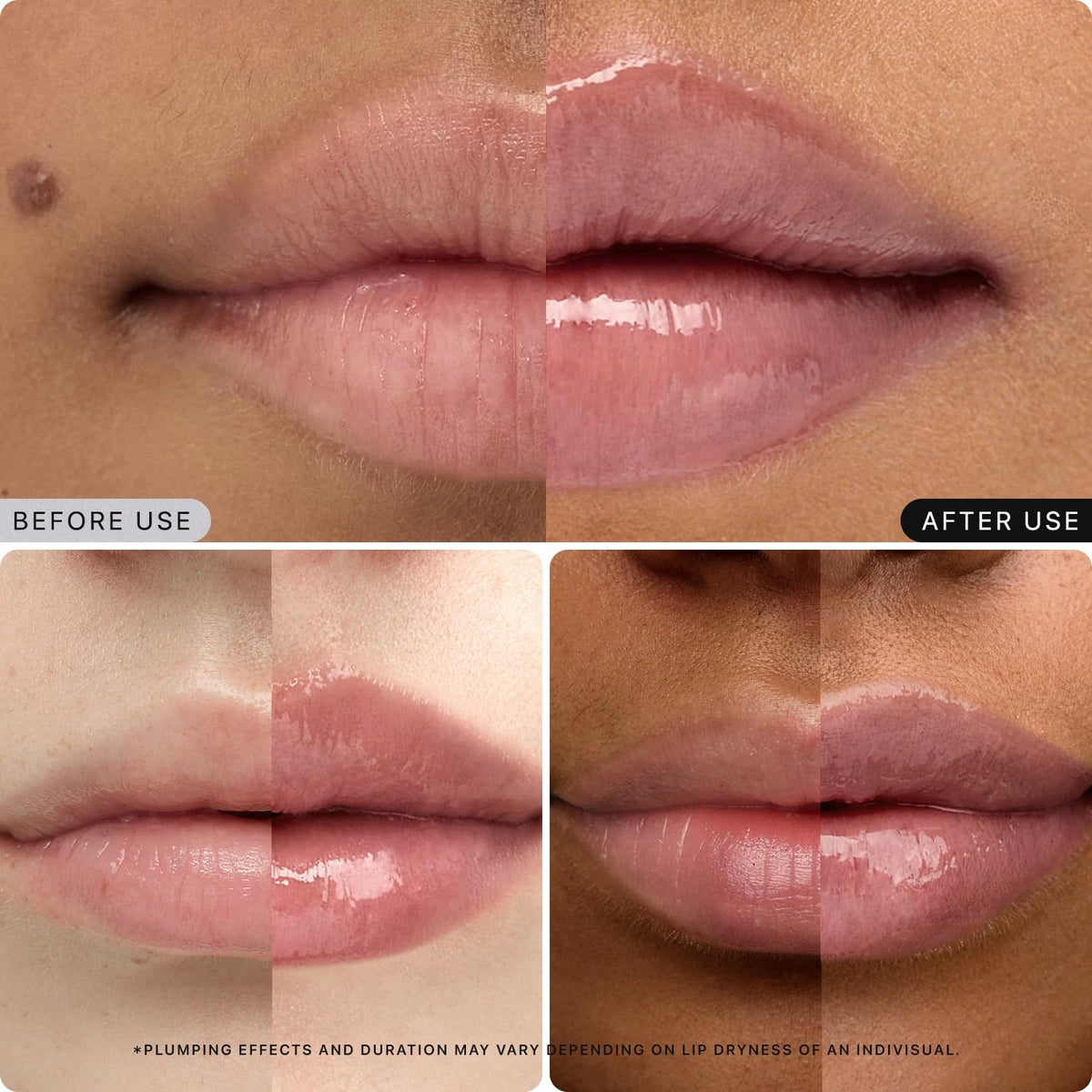 Nature Republic lip swatch on deeper skin showing muted gray-nude finish