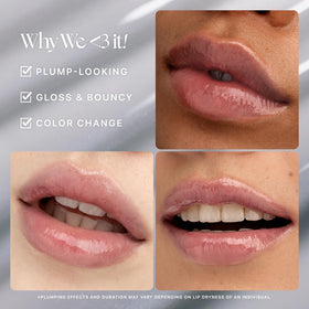 Nature Republic lip swatch on fair skin showing sheer gray glossy tint