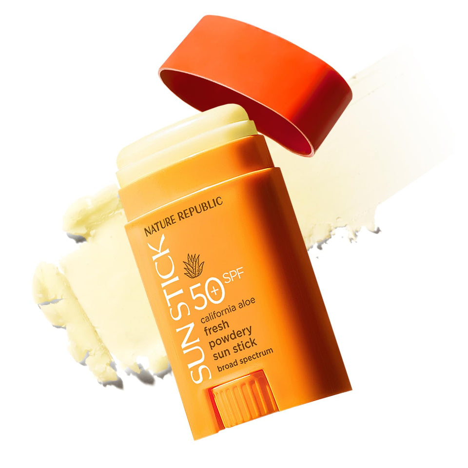 Nature Republic sun stick front packaging showing compact SPF50+ convenience