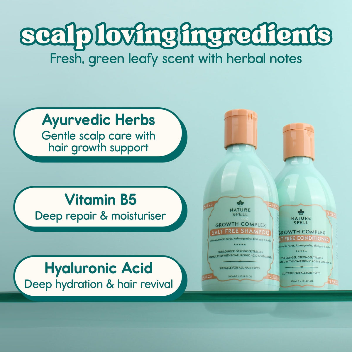 Nature Spell product label displaying ingredient list and clean formulation