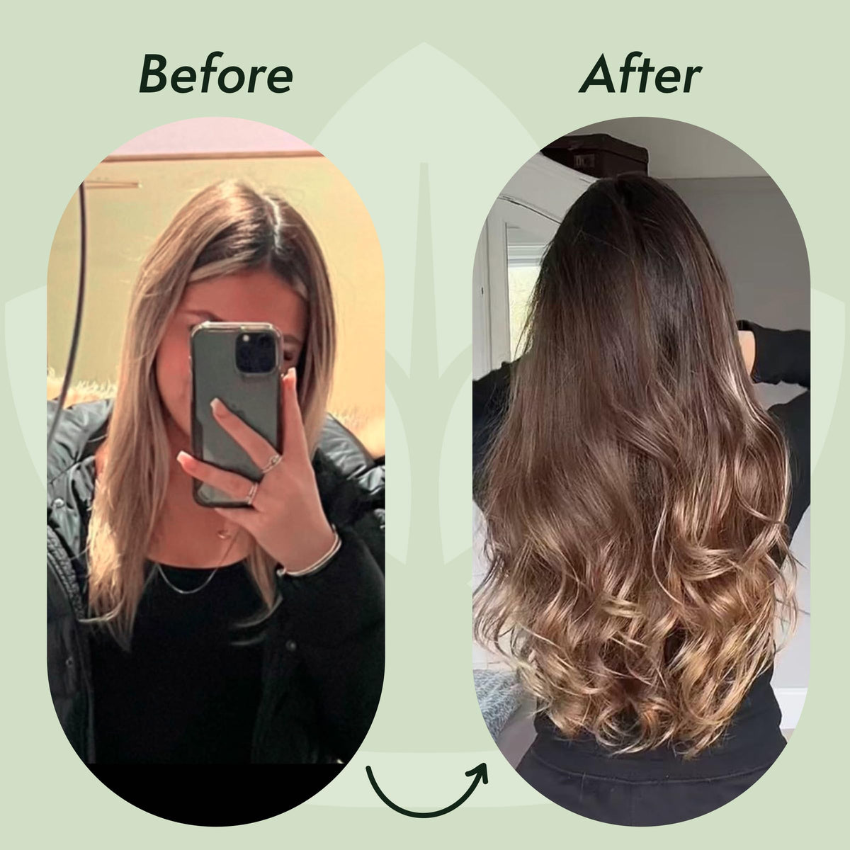 Shiny mid-lengths and ends after Nature Spell treatment, improves hair manageability