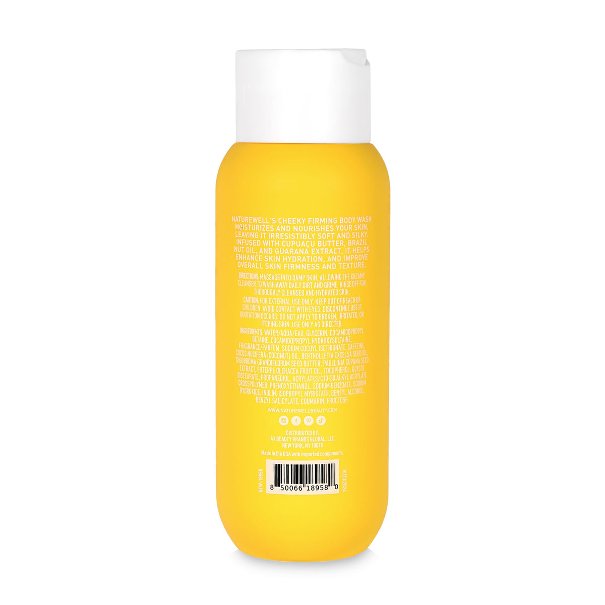 NatureWell bottle on bathroom shelf with towels, conveys everyday self-care routine