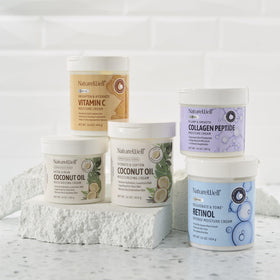 NATURE WELL in a spa bathroom lifestyle scene conveying relaxing self-care benefit