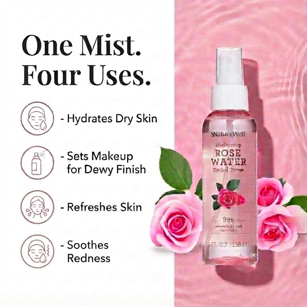 NATURE WELL mist nozzle closeup demonstrating fine spray for even coverage