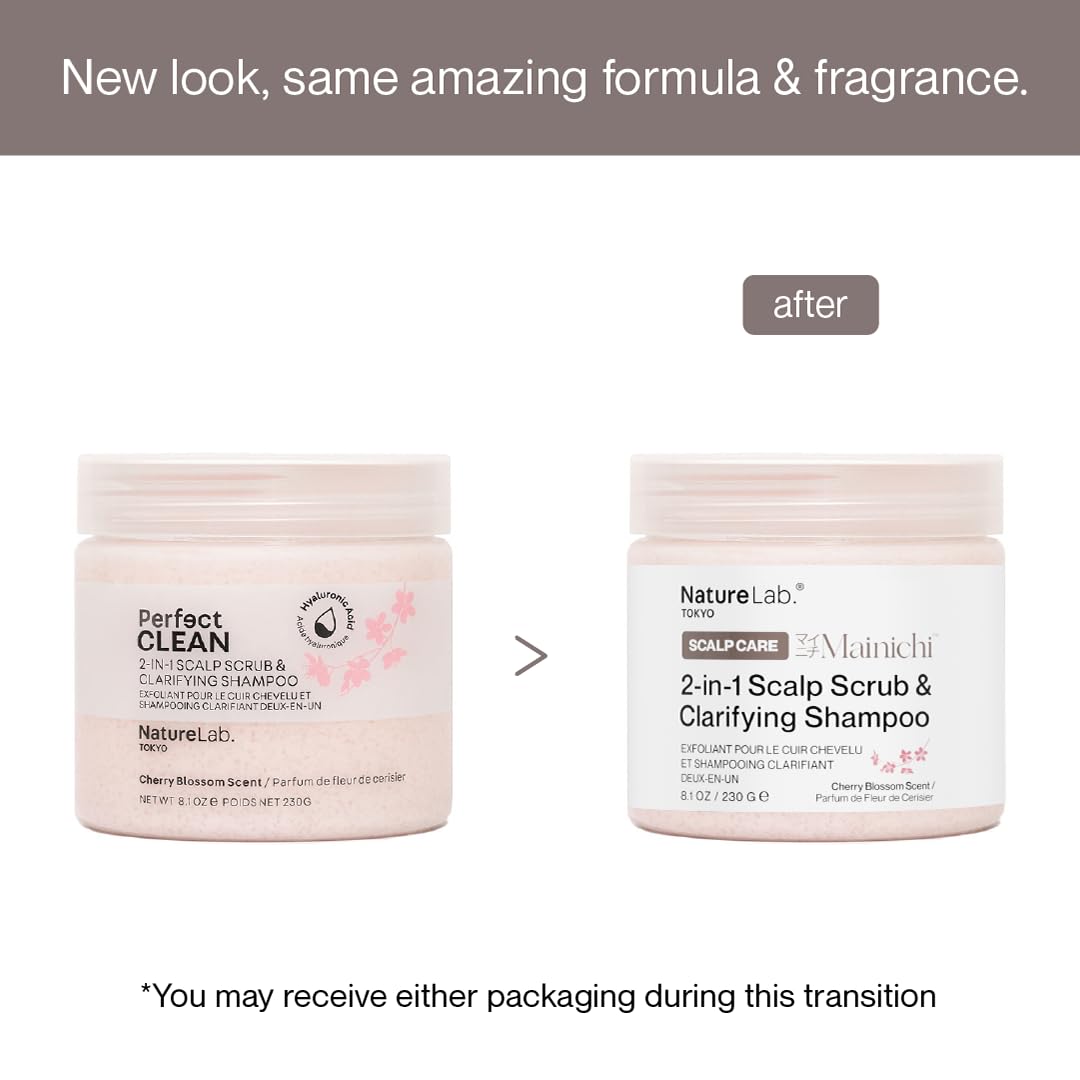 NatureLab.TOKYO scrub being massaged into wet hair clarifies scalp effectively