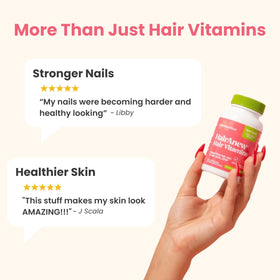 Naturenetics ingredients arranged, highlighting biotin and botanicals
