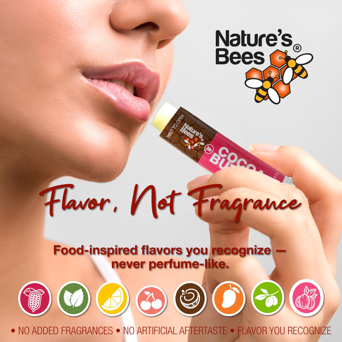 Nature's Bees selection of eight flavored tubes displays visual variety and choices