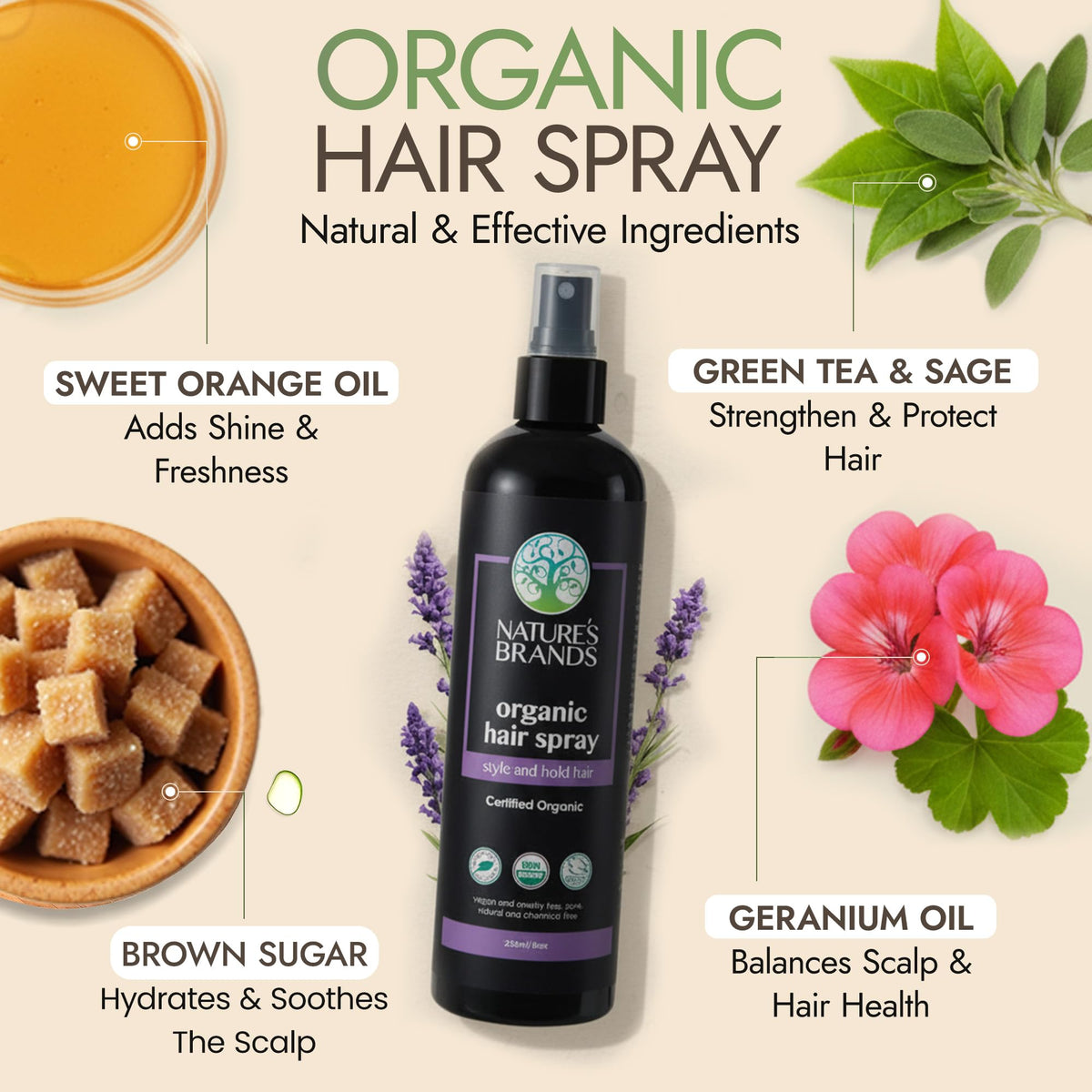Nature's Brands fine mist spray in action delivering even coverage and flexible hold