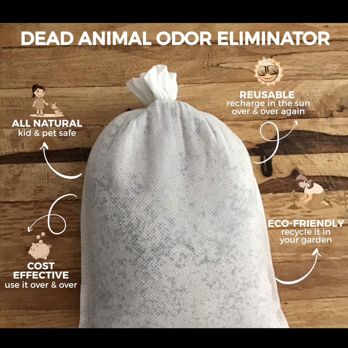 Nature's Pure Edge pouch laid in sunlight showing easy solar recharge