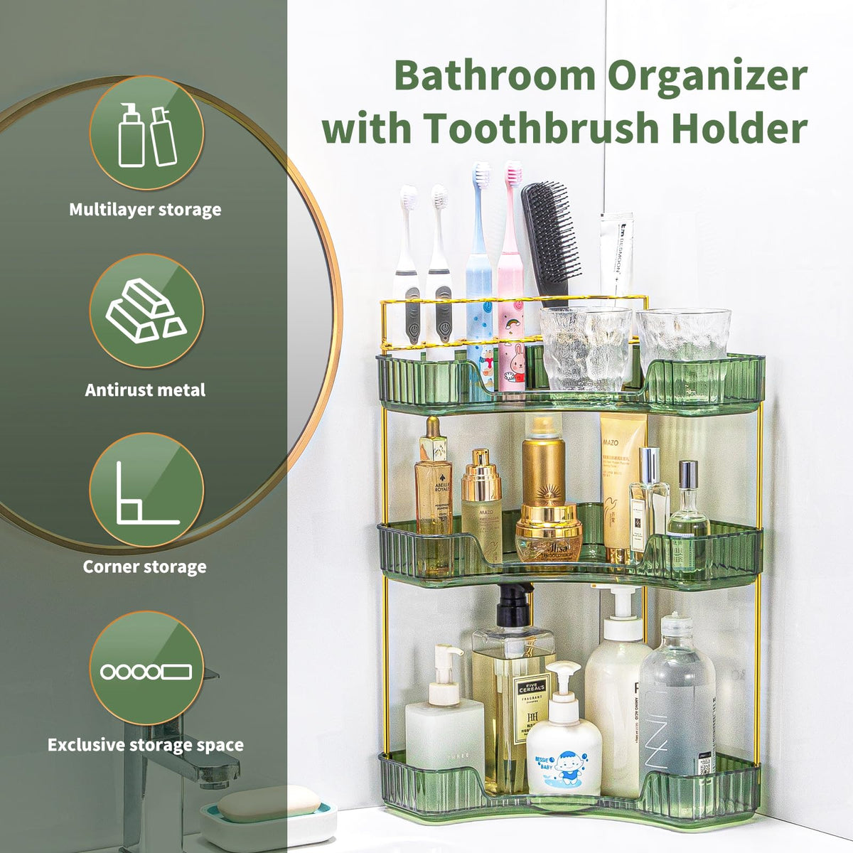 NATURE'S SOURCE organizer with tall bottles shows ample height benefit