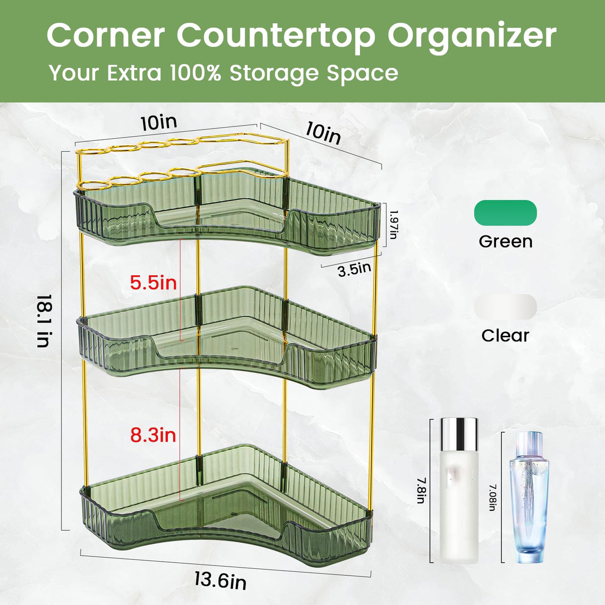 NATURE'S SOURCE side profile in corner maximizing counter space benefit