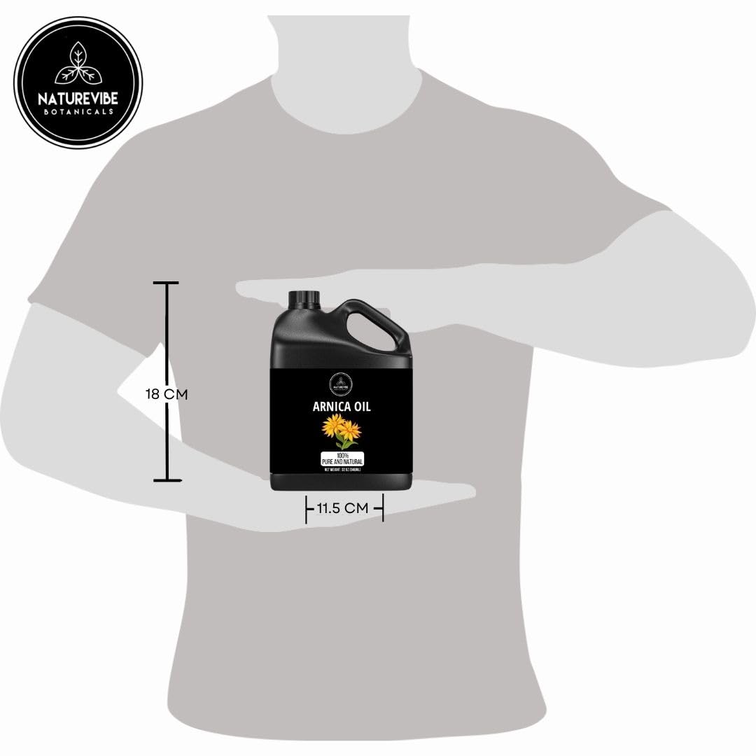 Naturevibe Botanicals label detail emphasizing 100% pure arnica benefit