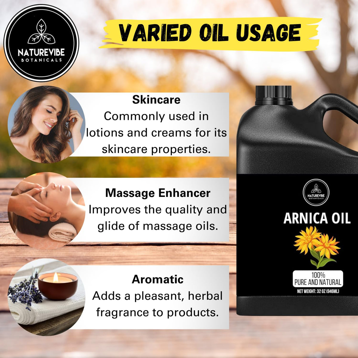 Naturevibe Botanicals pouring oil from jar illustrating easy dispensing benefit