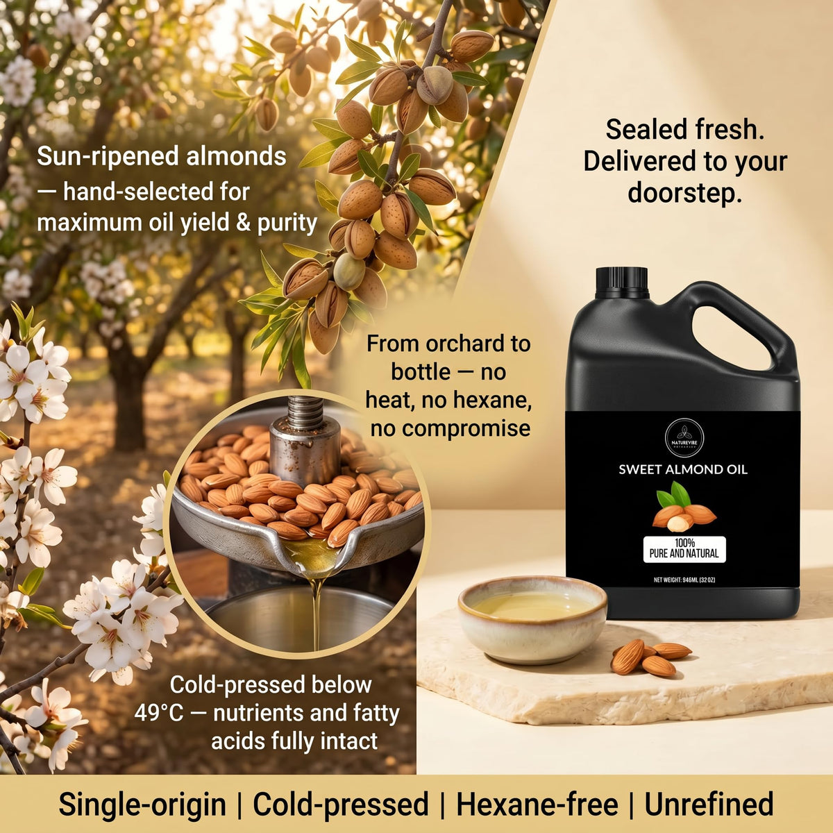Naturevibe Botanicals close-up of oil texture showing lightweight absorption benefit