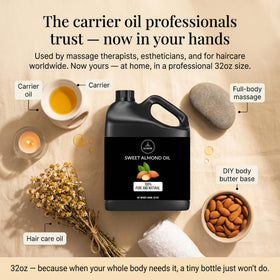 Naturevibe Botanicals almond oil being rubbed into skin for moisturized skin benefit