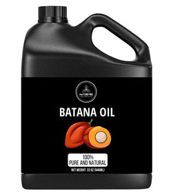 Naturevibe Botanicals bottle front view showing pure batana oil, clear hydration