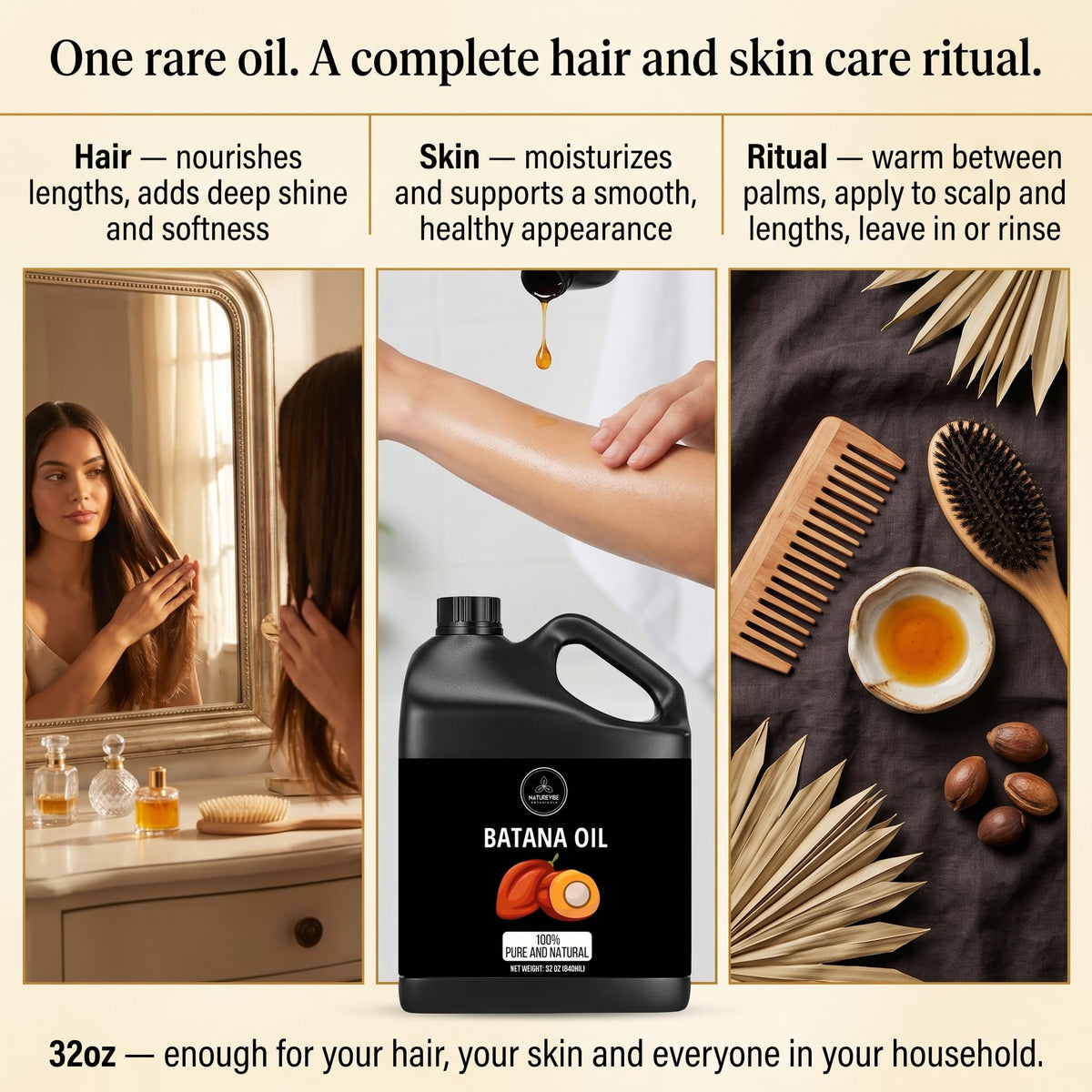 Naturevibe Botanicals close-up texture of batana oil highlighting rich emollience