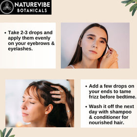 Naturevibe Botanicals pouring oil into hand, demonstrates easy application