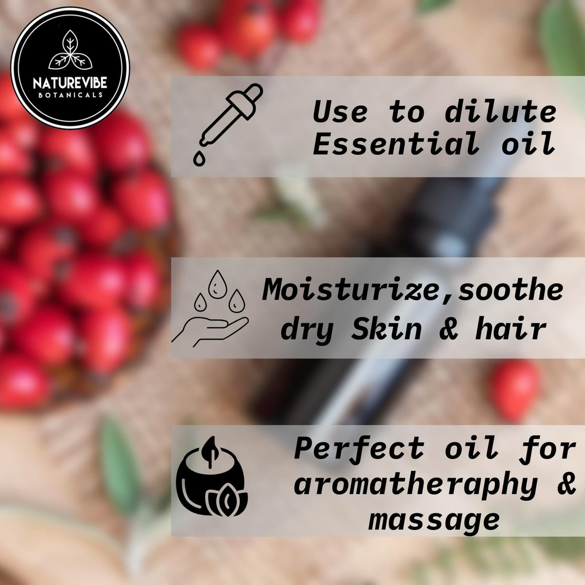 Naturevibe Botanicals oil texture close-up highlighting smooth lightweight feel
