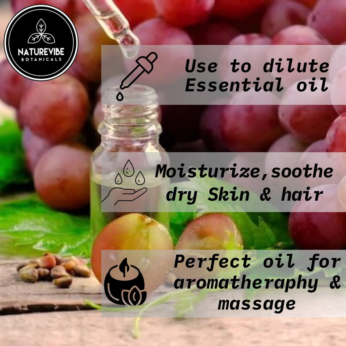 Naturevibe Botanicals pouring oil close-up illustrates fast absorption