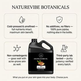 Naturevibe Botanicals bottle next to common items showing true 32 oz scale