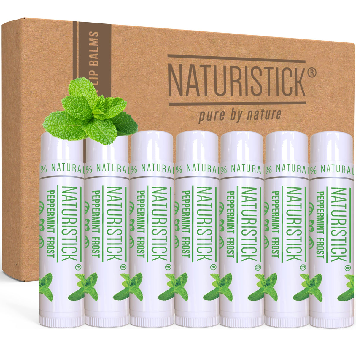 Naturistick front pack showing seven peppermint sticks for reliable daily hydration