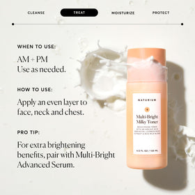Naturium application pouring toner into hands to demonstrate easy, controlled dispensing