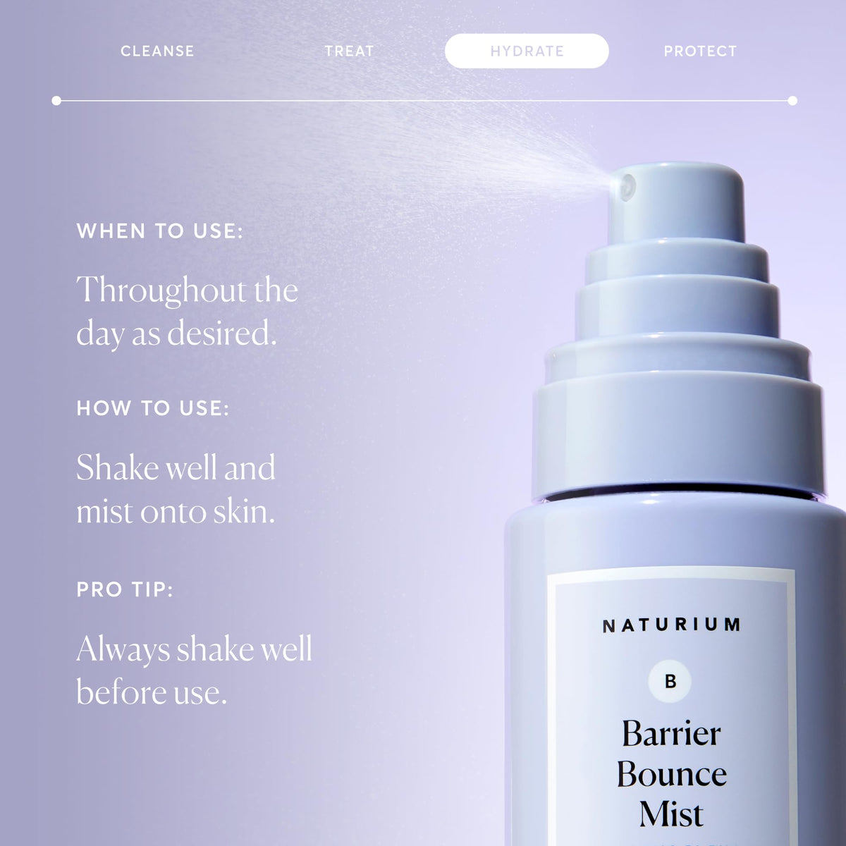 Naturium texture droplet highlighting lightweight, fast-absorbing formula