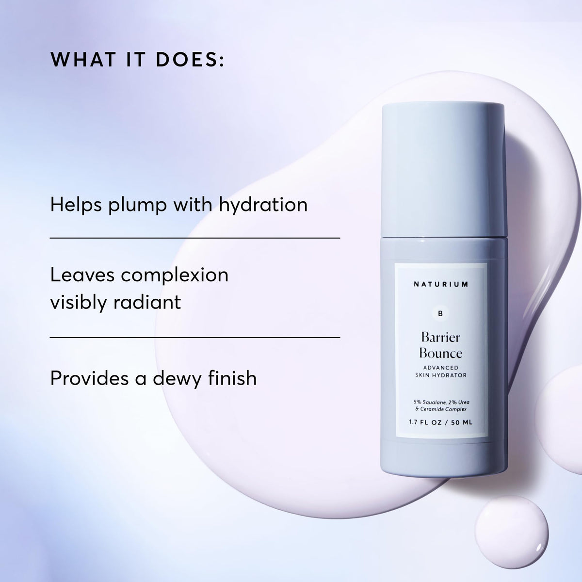 Naturium texture close-up showing lightweight dewy oil-serum