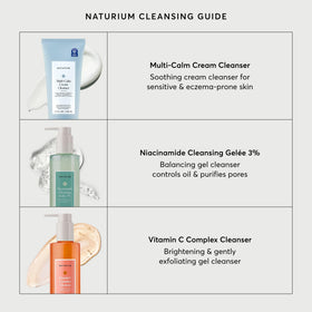 Naturium before and after cleanse comparison showing cleaner, softer skin