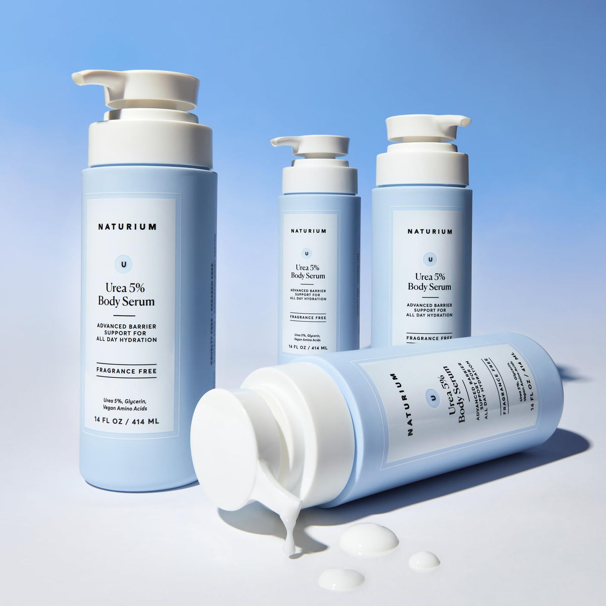 Naturium bottle styled in bathroom setting suggesting daily routine benefit