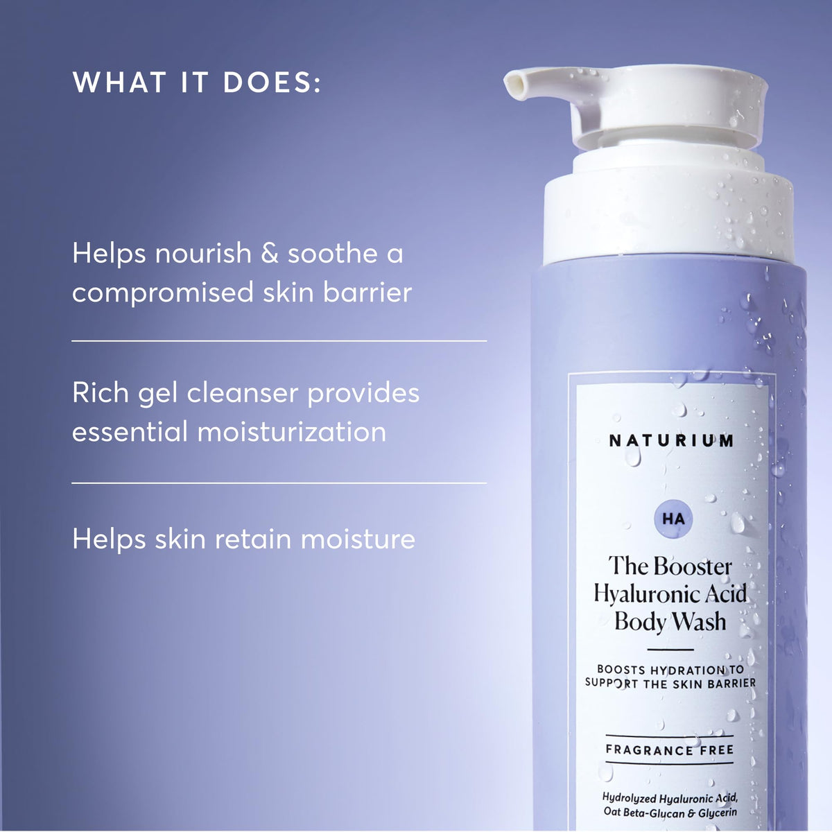 Naturium gel texture on a fingertip showing hydrating, non-greasy feel