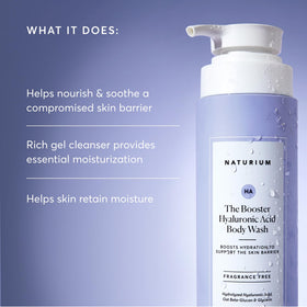 Naturium gel texture on a fingertip showing hydrating, non-greasy feel