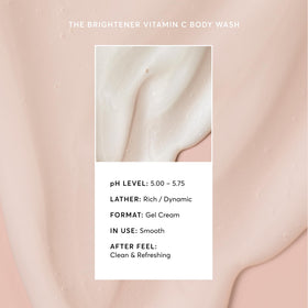 Naturium body wash poured on hand showing consistency and how it lathers for cleansing