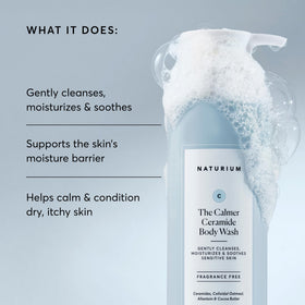 Naturium creamy foam texture on hand illustrating gentle moisturizing cleanse