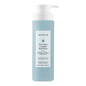 Naturium front bottle shot showing calming ceramide body wash and packaging benefit