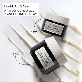Naturium ingredients label close-up, displays plant ceramides and pH detail