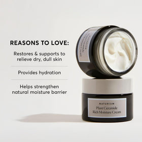 Naturium cream applied to hand, shows instant smoothing hydration benefit