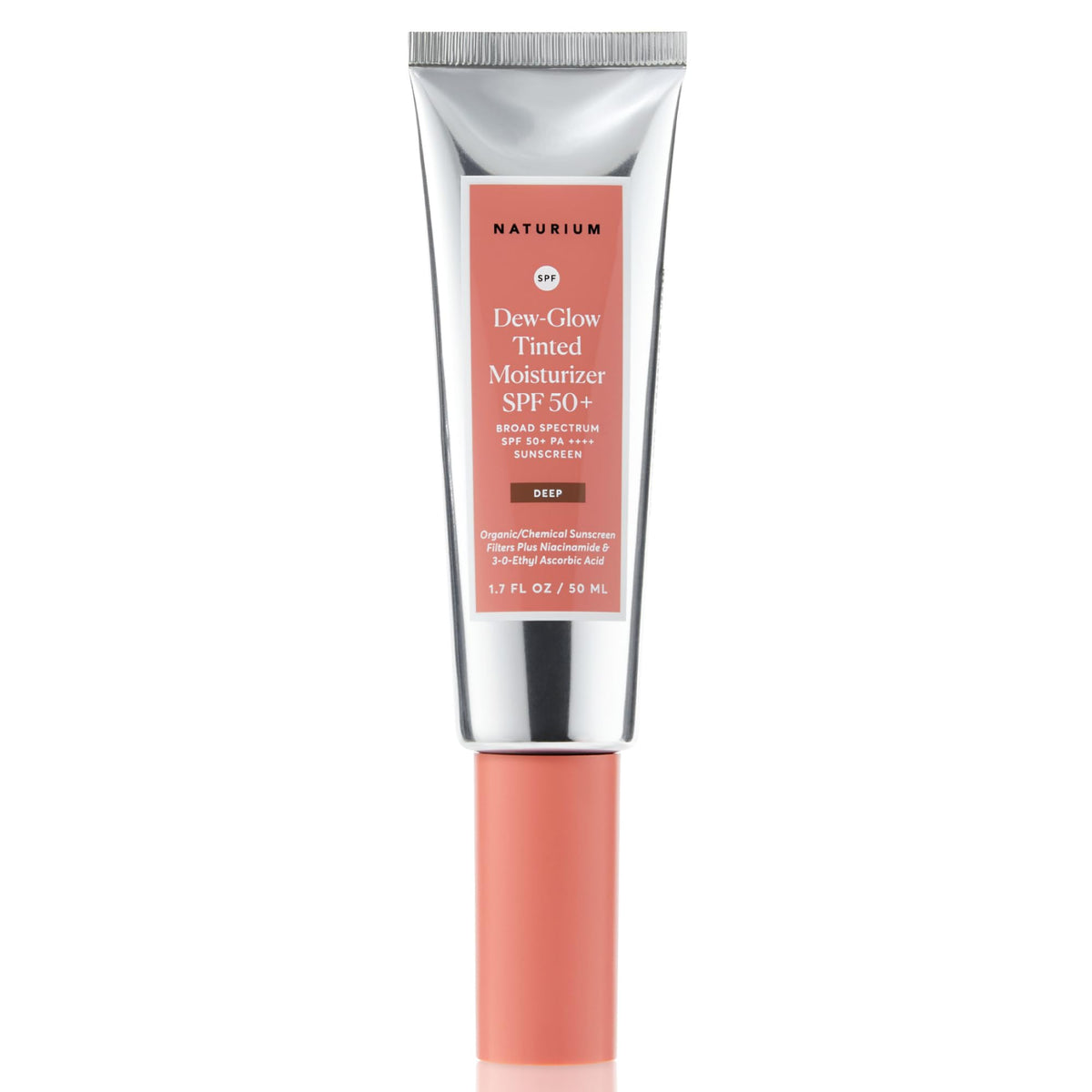 Naturium front packaging showing bottle and product name, clear protective SPF benefit
