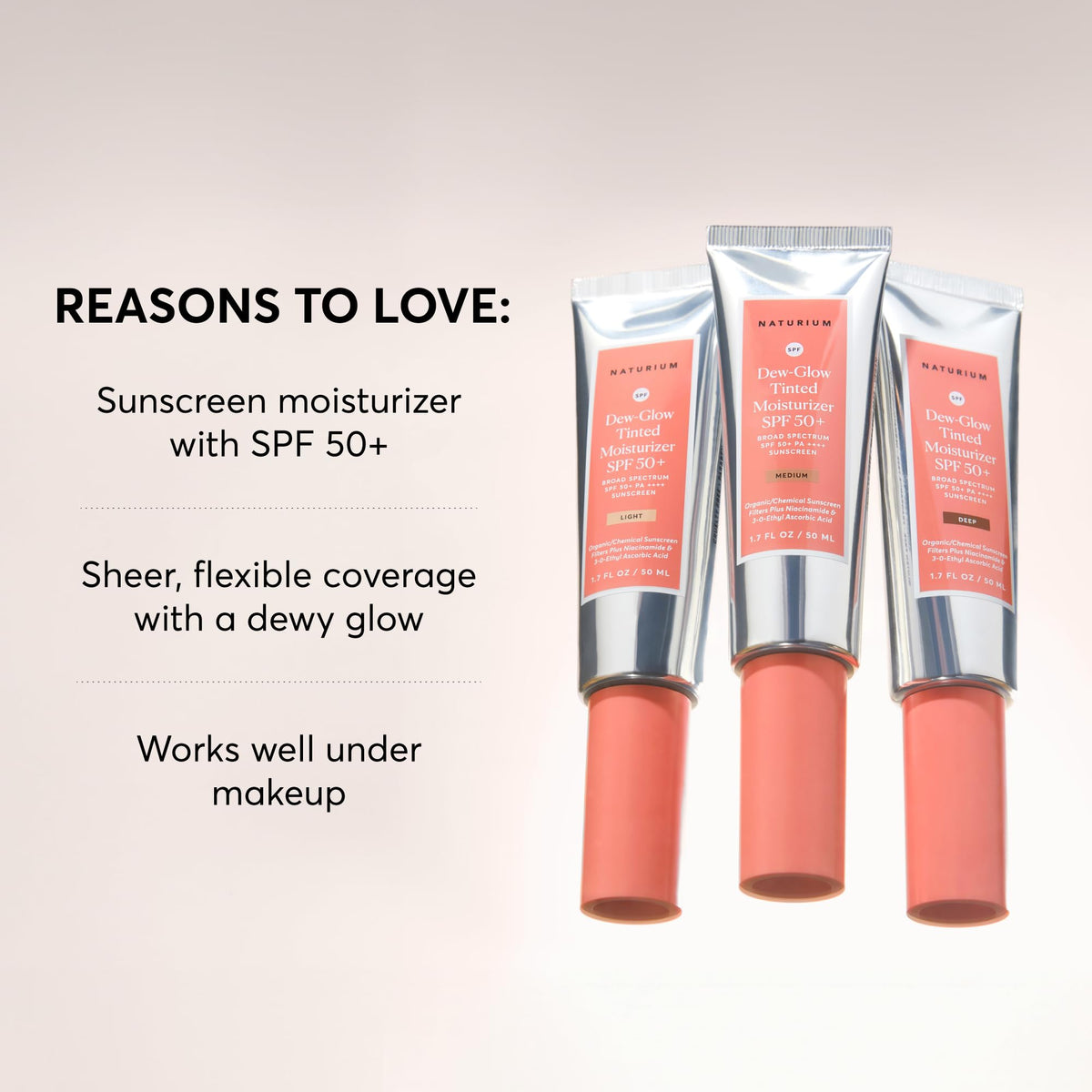 Naturium texture close-up spreading creamy dew-glow finish, shows blendable coverage