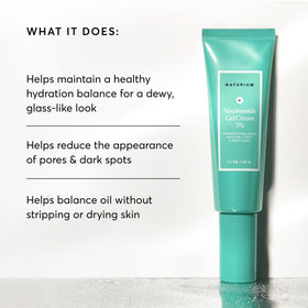 Naturium dispensing pump releasing gel-cream for easy, hygienic use