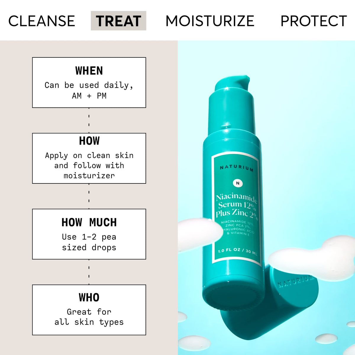 Naturium serum texture on glass showing lightweight hydration benefit