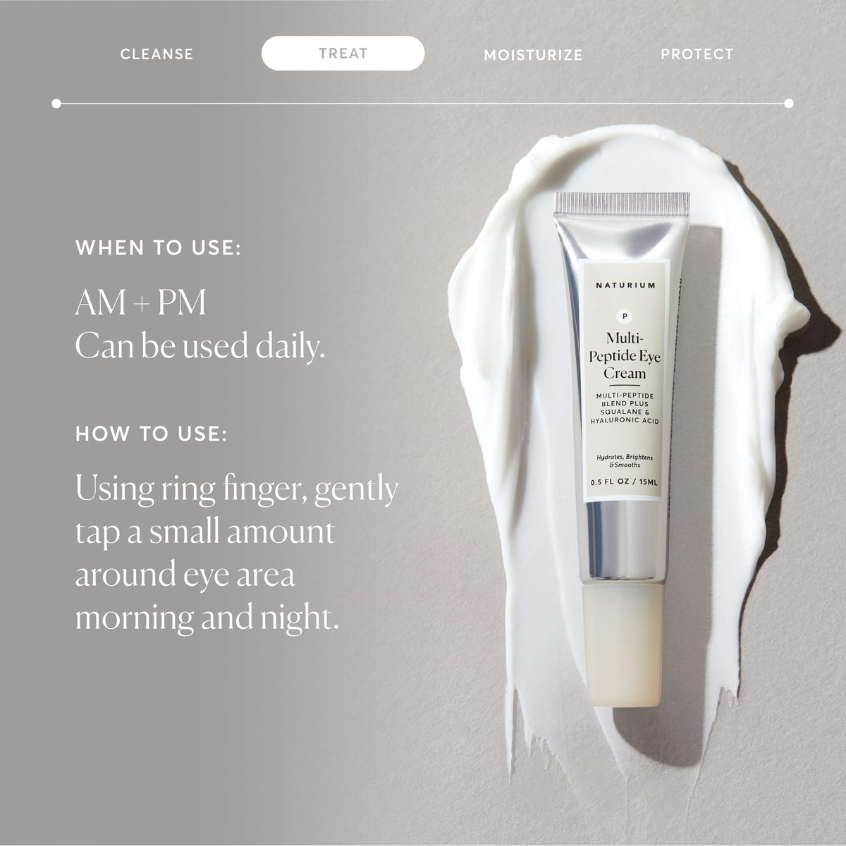 Naturium ingredients display highlighting squalane and hyaluronic acid benefits