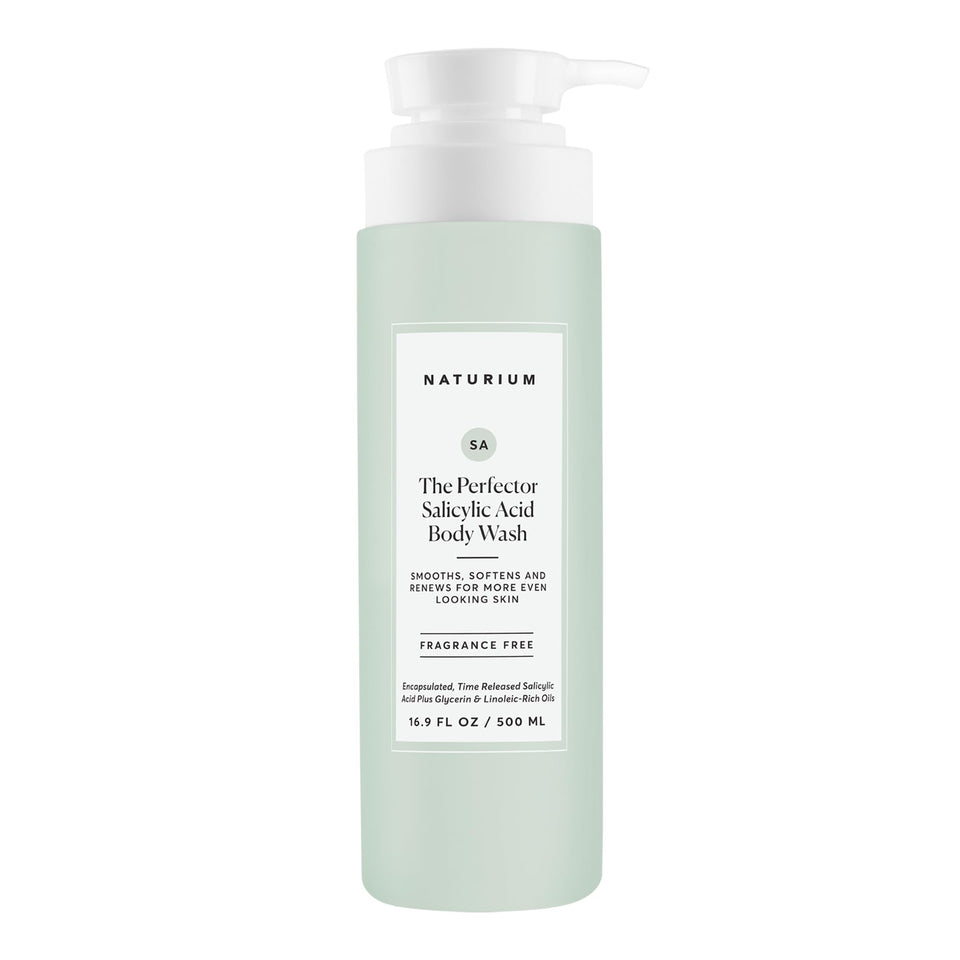 Naturium front packaging of The Perfector body wash showing bottle and label benefits